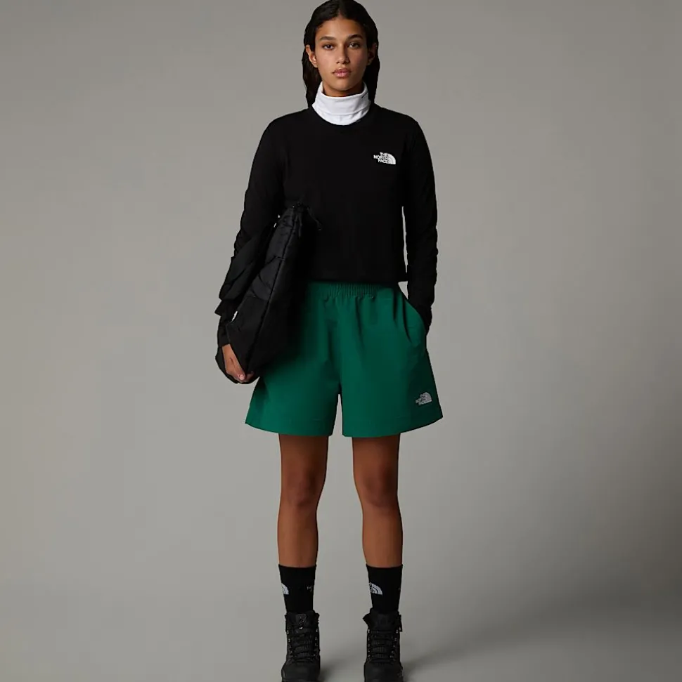 Camiseta Corta De Manga Larga Simple Dome Para Mujer