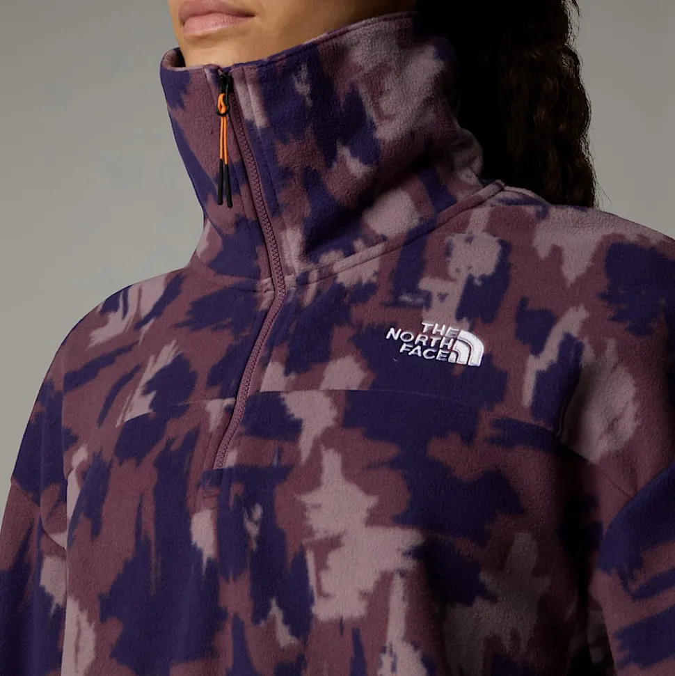 Forro Polar Estampado Con Cremallera De 1/4 Para Mujer