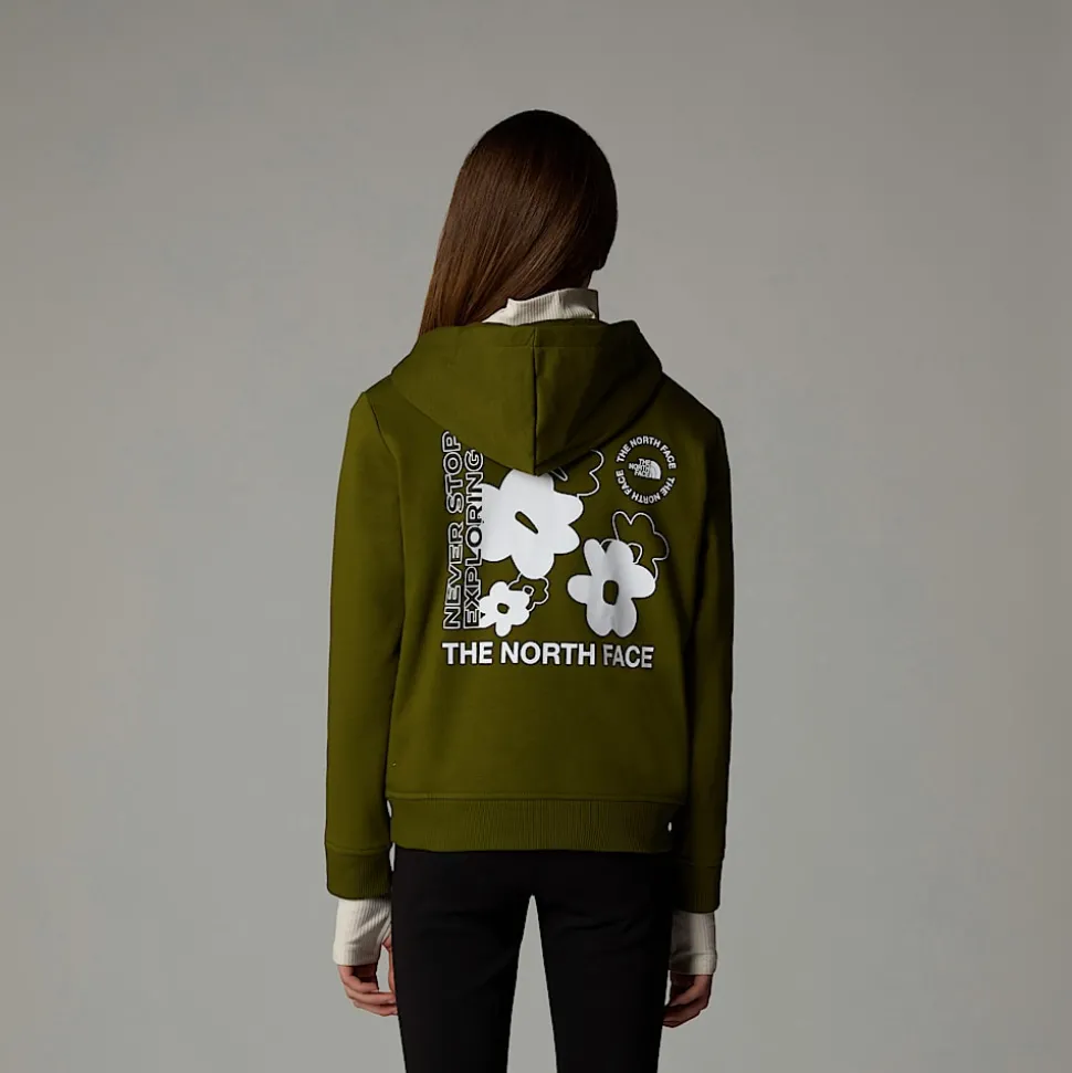 Sudadera Holgada Con Estampado Gráfico Flower Para Niña