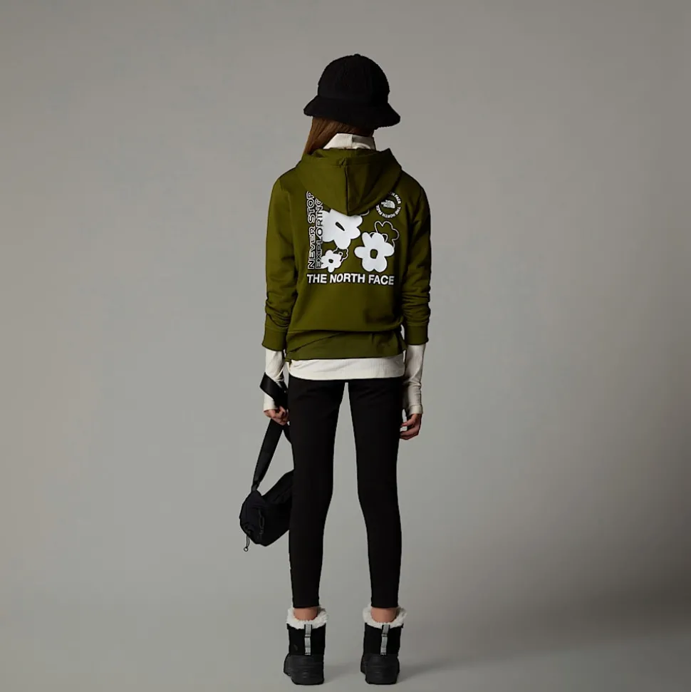 Sudadera Holgada Con Estampado Gráfico Flower Para Niña