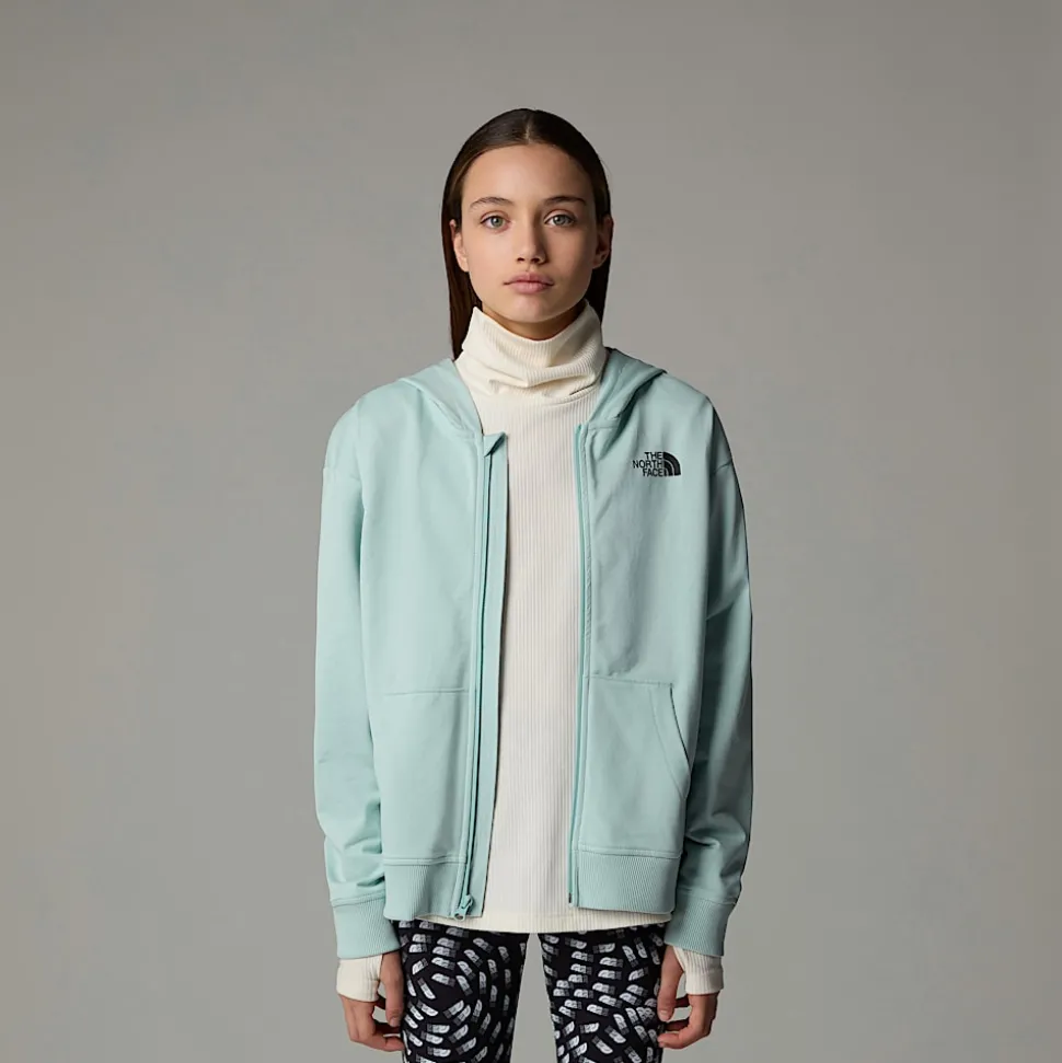 Sudadera Ligera Con Capucha Y Cremallera Integral Oversized Para Niña
