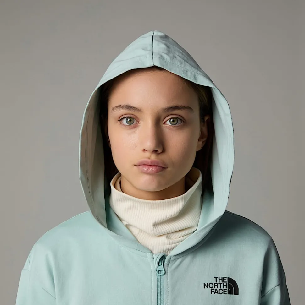 Sudadera Ligera Con Capucha Y Cremallera Integral Oversized Para Niña